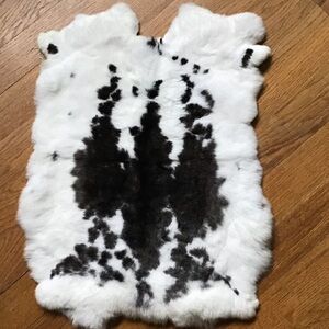 Black and White real rabbit pelt